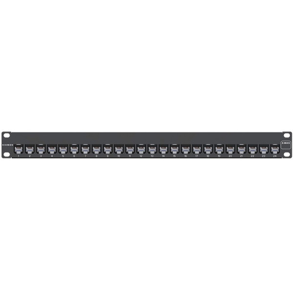 Коммутационная патч-панель Siemon Z-MAX, 19, 1HU, 24xRJ45, кат. 6A, универсальная, экр., встраиваемый, цвет: чёрный, (Z-PNL-24E)