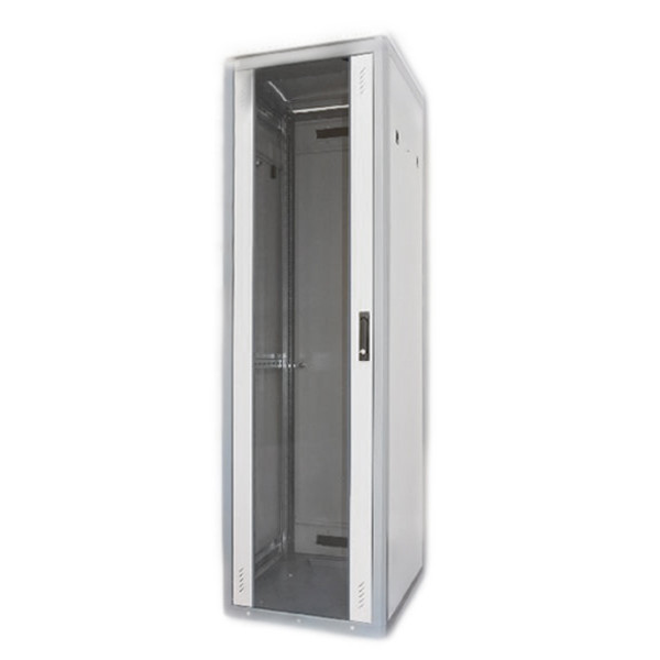 Шкаф телекоммуникационный напольный Eurolan Racknet, 42U, 2021х600х600 (ВхШхГ), дверь: стекло с перфорацией по бокам, задняя дверь: металл, цвет: серый, (60F-42-66-08GY)