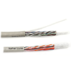 Кабель витая пара Hyperline, U/UTP, 8 пар., кат. 5, LSZH, 1000м, цвет: серый
