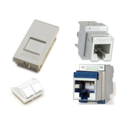 Лицевая панель розеточная Nexans LANmark, 1х snap-in, UK, 25x50, плоская, цвет: белый