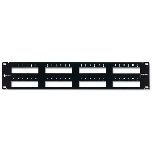 Коммутационная патч-панель Siemon MAX, 19, 2HU, 48xRJ45, кат. 6A, универсальная, экр., встраиваемый, цвет: чёрный, (MX-PNL-48)