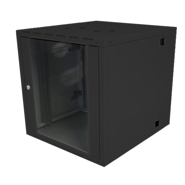 Шкаф телекоммуникационный настенный Canovate WS2O, 19, 21U, 1022х600х450 (ВхШхГ), дверь: стекло, сварной, цвет: чёрный