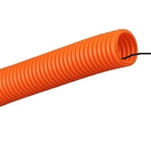 Гофрированная труба DKC, ПНД, тяжелая, D20 мм, с зондом, цвет оранжевый, бухта, 100 м