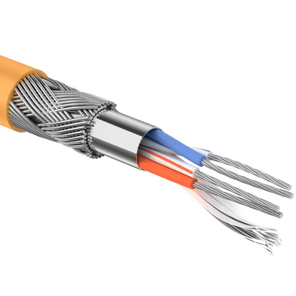 Кабель интерфейсный промышленный Rexant, SF/UTP, 2 пар., кат. 5е, нг(А)-LS, 305м, бухта, для групп. прокладки, цвет: оранжевый, D 6,5