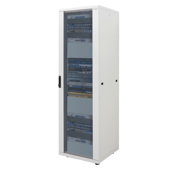 Шкаф телекоммуникационный напольный Canovate Silver, IP20, 36U, 1766х600х800 (ВхШхГ), дверь: стекло, задняя дверь: металл, сварной, цвет: серый, (CSN-7-3668A)