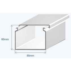 Магистральный короб Efapel Серия 13 80x60, без перегородок, белый