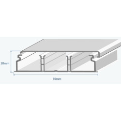 Мини-канал Efapel Серия 10 75х20, перегородок 2, белый