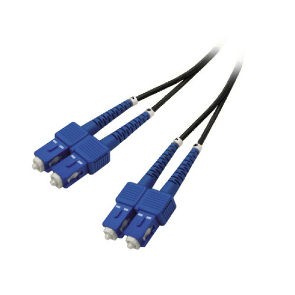 Коммутационный шнур оптический Hyperline, Duplex SC/SC (UPC), OS2 9/125, LSZH, 3м, d 2мм, синий хвостовик, цвет: чёрный