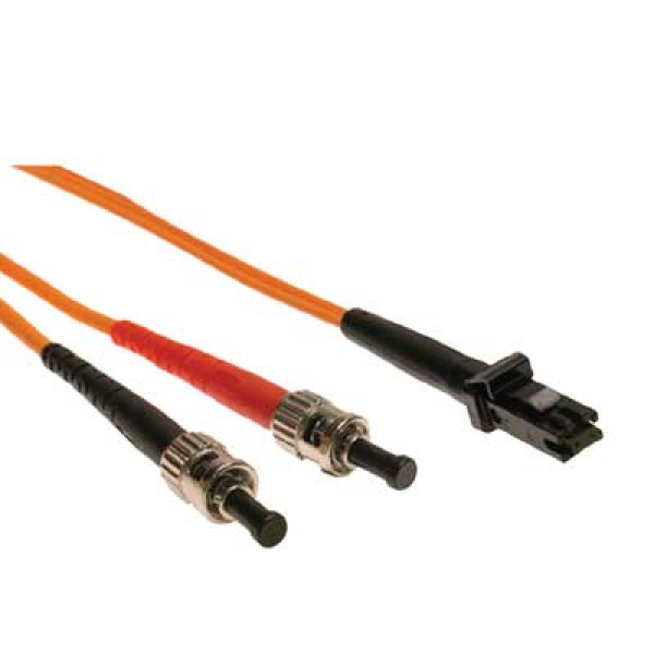 Коммутационный шнур оптический Hyperline, Duplex ST/MTRJ, OM2 50/125, LSZH, 2м, d 2мм, чёрный хвостовик, цвет: оранжевый