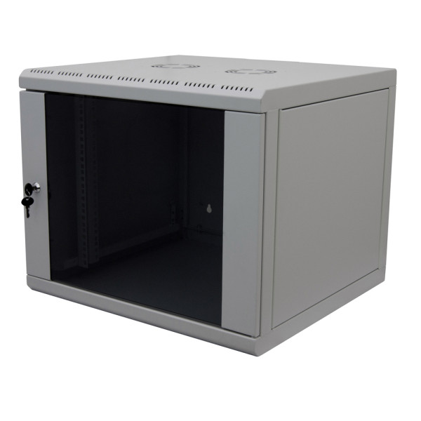 Шкаф телекоммуникационный настенный Canovate WS2N, 19, 6U, 366х600х400 (ВхШхГ), дверь: стекло, сварной, цвет: серый
