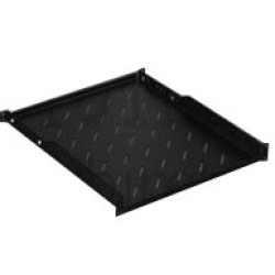 Полка Hyperline, перфорированная, стационарная, 1U, 600х650 (ШхГ), нагрузка до 35 кг, для шкафов и стоек, цвет: чёрный