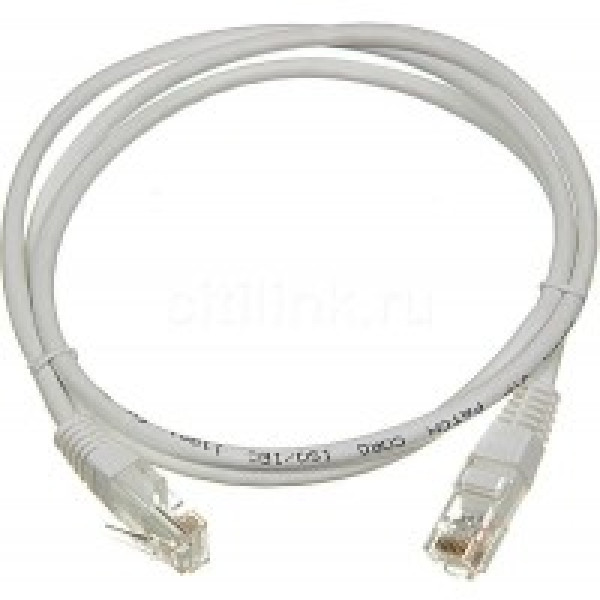 Шнур коммутационный Lanmaster, неэкранированный, RJ45/RJ45, кат. 5е, PVC, 1.5м, серый