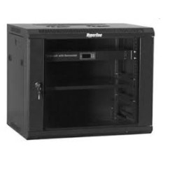Шкаф телекоммуникационный настенный Hyperline TWM, 19, 18U, 901х600х450 (ВхШхГ), дверь: стекло, сварной, цвет: чёрный