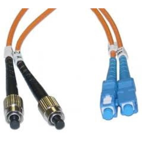 Коммутационный шнур оптический NTSS Tight Buffer, Duplex SC/FC, OM2 50/125, PVC, 1м, чёрный хвостовик, цвет: оранжевый