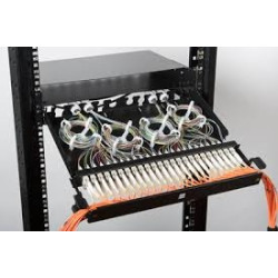 Коммутационная панель оптическая Nexans LANmark-OF, 19, 1HU, 24хОВ, LC (MM), выдвижная, цвет: чёрный