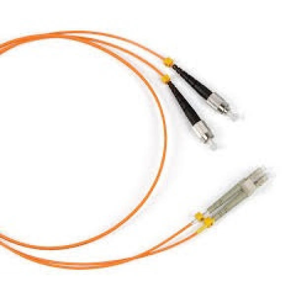 Коммутационный шнур оптический NTSS Tight Buffer, Duplex LC/FC, OM2 50/125, PVC, 5м, чёрный хвостовик, цвет: оранжевый