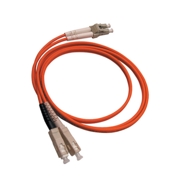 Коммутационный шнур оптический Hyperline, Duplex LC/SC, OM1 62,5/125, LSZH, 2м, d 2мм, серый хвостовик, цвет: оранжевый