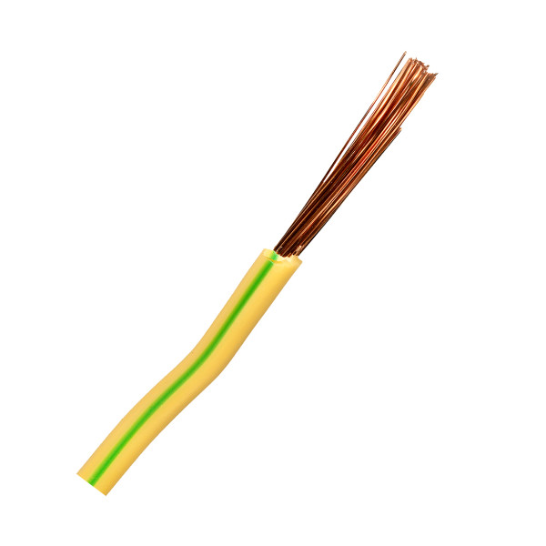 Провод силовой Электрокабель НН, ПуГВ (ПВ-3) 6мм?, PVC, цвет: жёлто-зелёный