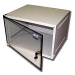Шкаф телекоммуникационный настенный TWT Lite, 19, 15U, 769х600х450 (ВхШхГ), дверь: стекло, разборный, цвет: серый