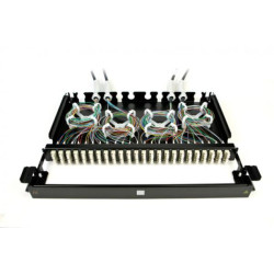 Коммутационная панель оптическая Nexans LANmark-OF, 19, 1HU, 48хОВ, LC (SM), выдвижная, цвет: чёрный