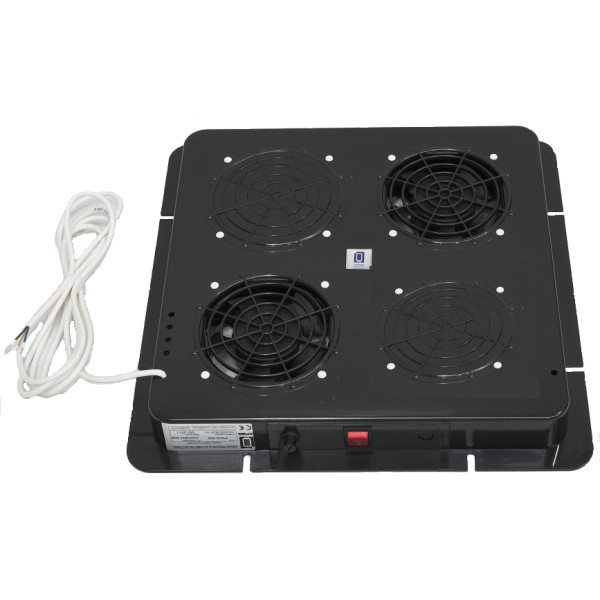 Вентиляторный модуль Zpas, потолочный, 380х380 (ШхГ), вентиляторов: 2, для шкафов, цвет: чёрный, (без термостата)