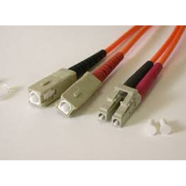 Коммутационный шнур оптический NTSS Tight Buffer, Duplex LC/SC, OM1 62,5/125, PVC, 1м, чёрный хвостовик, цвет: оранжевый