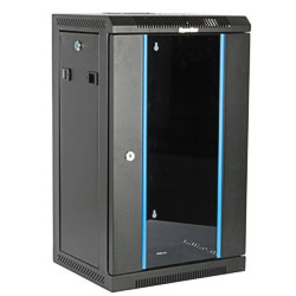 Шкаф телекоммуникационный настенный Hyperline TDC, 10, 6U, 350х370х300 (ВхШхГ), дверь: стекло, сварной, цвет: чёрный