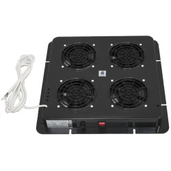 Вентиляторный модуль Zpas PWD, потолочный, 380х380 (ШхГ), вентиляторов: 4, для шкафов, цвет: чёрный