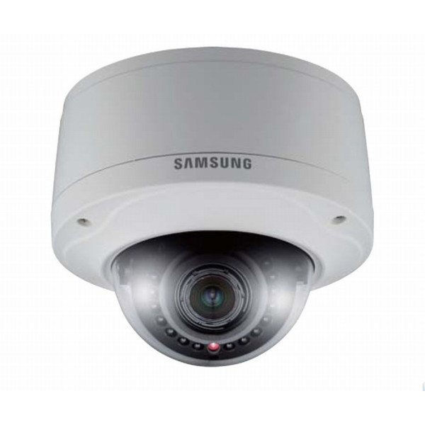 Сетевая IP видеокамера Samsung, купольная, улица, матрица 1/3, ИК-фильтр, цв:0,4 лк, ч/б:0,005 лк, цвет: слоновая кость, (SNV-3082P)