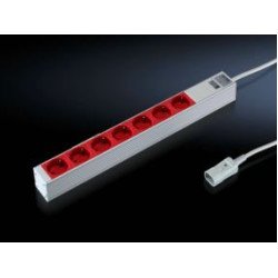 Блок силовых розеток Rittal, горизонтальный, Shuko х 7, вход Schuko, шнур 1,98 м, 1U, 482,6х44х44 (ШхГхВ), 16А, 19, Блок розеток ИБП