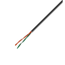 Кабель витая пара Rexant, U/UTP, 2 пар., кат. 5е, 100МГц, d 4,2 мм , AWG24, PVC, 305м, бухта, цвет: серый, проводник из высокоочищенной бескислородной меди