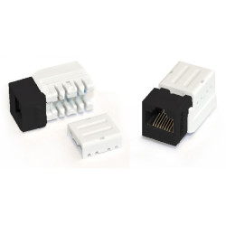 Модуль универсальный Hyperline, keystone, 1хRJ45, 90°, кат. 5е, неэкр., 1 шт, цвет: чёрный, заделка с помощью ne-tool