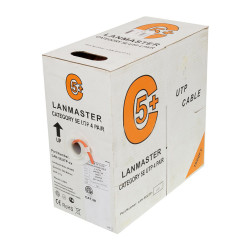 Кабель витая пара Lanmaster, U/UTP, 4 пар., кат. 5e, 100МГц, D 4,8 мм , AWG24, PVC, 305м, бухта, цвет: оранжевый