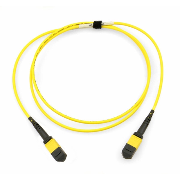 Коммутационный шнур оптический Hyperline, MTPM/MTPF, OS2 9/125, LSZH, 2м, d мм, чёрный хвостовик, цвет: жёлтый