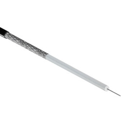 Кабель коаксиальный Rexant, PE, однослойный экран +88%, 75 Ом, бухта, 200 м, цвет: чёрный, d 0,84, тип кабеля MicroCoaxial