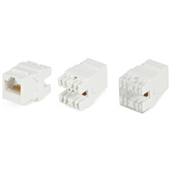 Модуль универсальный Hyperline, keystone, 1хRJ45, 180°, кат. 6, неэкр., 1 шт, цвет: белый, заделка без инструмента