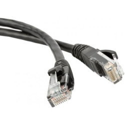 Шнур коммутационный Lanmaster, неэкранированный, RJ45/RJ45, кат. 5е, PVC, 3м, чёрный