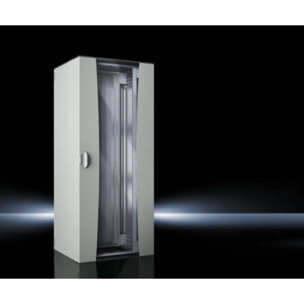 Шкаф телекоммуникационный напольный Rittal TE7000, IP20, 42U, 2000х800х600 (ВхШхГ), дверь: стекло, задняя дверь: металл, цвет: серый, (7000520)