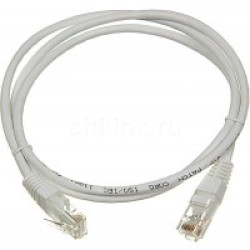 Шнур коммутационный TWT, неэкранированный, RJ45/RJ45, кат. 5е, PVC, 1.5м, серый