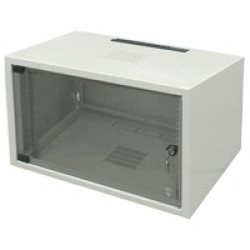 Шкаф телекоммуникационный настенный Zpas SJ2, 19, 6U, 337х600х600 (ВхШхГ), дверь: стекло, сварной, цвет: серый, (с открывающимися стенками)