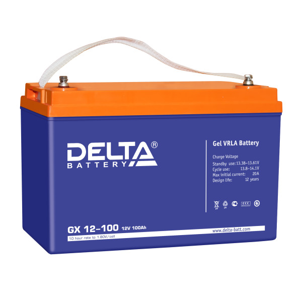Аккумулятор для ИБП Delta Battery GX, 171х330х220 (ШхГхВ), необслуживаемый электролитный, цвет: синий, (GX 12-100)