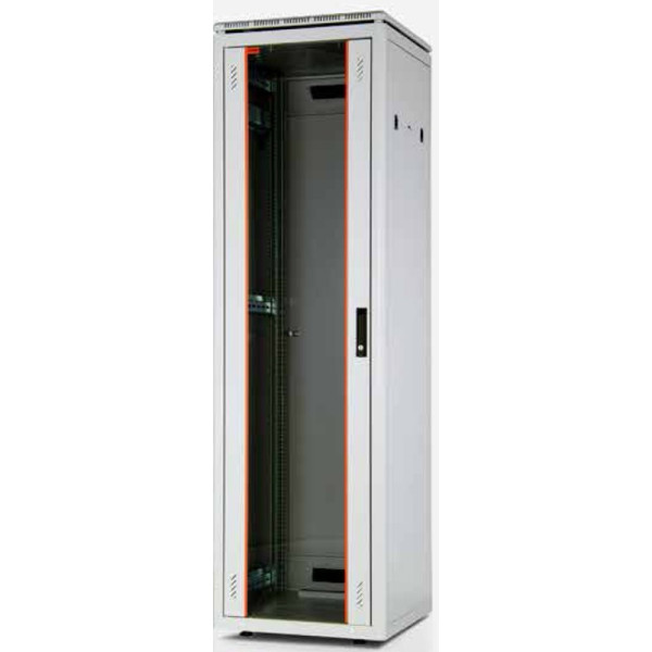 Шкаф телекоммуникационный напольный Estap UNIVERSAL LINE, IP20, 47U, 2244х600х600 (ВхШхГ), дверь: стекло, задняя дверь: металл, разборный, цвет: светло-серый, (CKR47U66GF1R2)