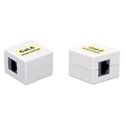 Проходной адаптер (coupler) Hyperline, RJ45(8p8c), кат. 6, неэкр., цвет: белый