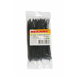 Стяжки кабельные Rexant, неоткрываемые, 3х150 мм, 100 шт, цвет: чёрный