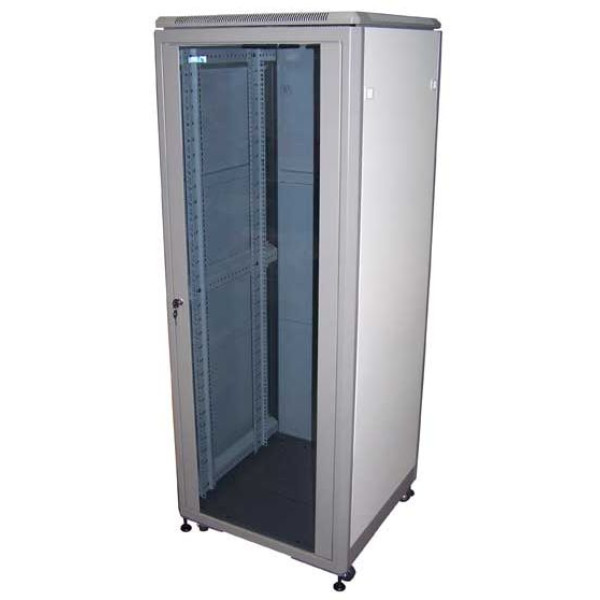 Шкаф телекоммуникационный напольный TWT ECO, 36U, 1805х600х800 (ВхШхГ), дверь: стекло, цвет: серый