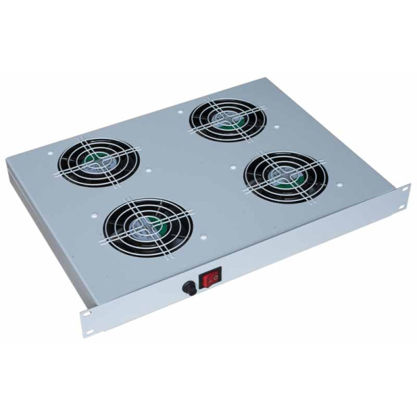 Вентиляторный модуль Zpas, 19, 45U, 482х350 (ШхГ), вентиляторов: 4, для шкафов, цвет: серый