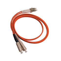 Коммутационный шнур оптический Hyperline, Duplex LC/SC, OM1 62,5/125, LSZH, 2м, d 2мм, серый хвостовик, цвет: оранжевый