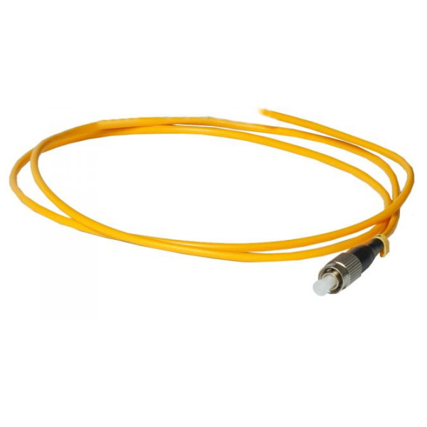 Коммутационный шнур оптический NTSS Tight Buffer, Simplex ST/ST, OS1 9/125, PVC, 5м, чёрный хвостовик, цвет: жёлтый