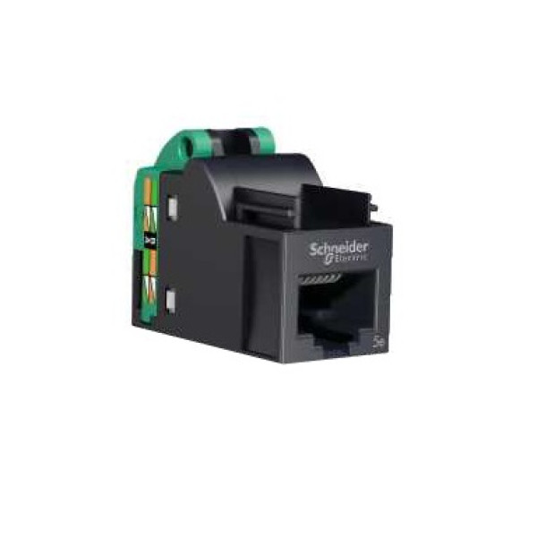 Модуль универсальный Schneider Electric, keystone, 1хRJ45, 180°, кат. 5е, неэкр., цвет: чёрный