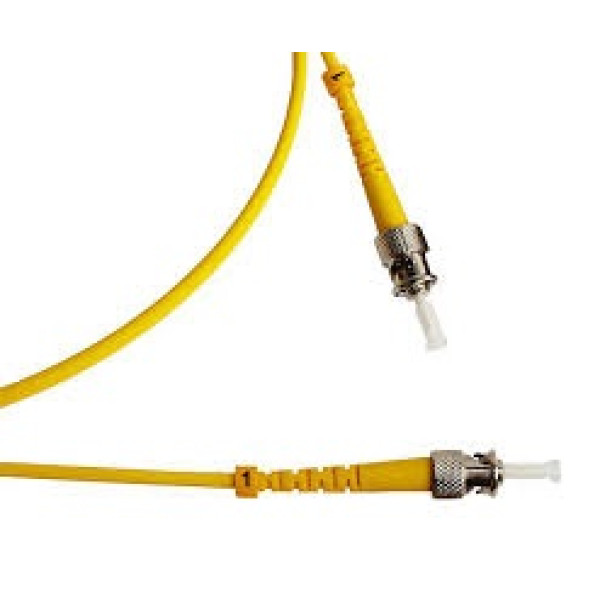 Коммутационный шнур оптический NTSS Tight Buffer, Simplex ST/ST, OS1 9/125, PVC, 2м, чёрный хвостовик, цвет: жёлтый